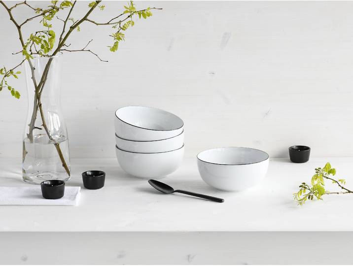 Schalen Buddha Bowl 4er-Set Ø 16cm Weiß/Weiß