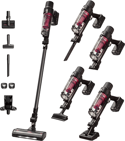 Aspirador escoba - Rowenta RH6A75WO X-Pert 7. 60 Animal Care, 140 W, 0.44 L, 45 min, Ligera, Multisuperficie, Especial mascotas, Rojo