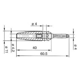 Hirschmann Büschelstecker 4 mm Mit Querloch Und Lötanschluss - Schwarz (Bula 30k) (HM1400B)