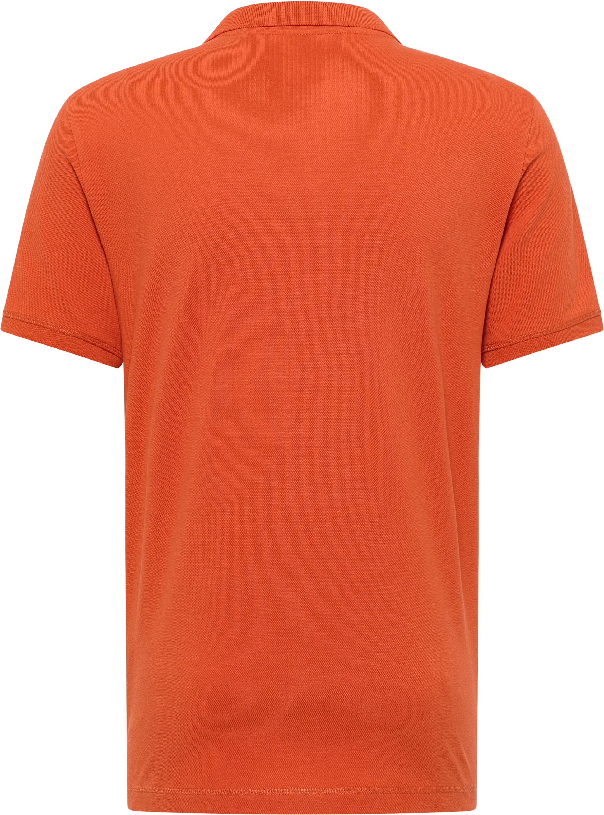 Poloshirt MUSTANG "Style Palco", Herren, Gr. XXL, orange (burn ochre), Piqué, Obermaterial: 100% Baumwolle, unifarben, normal hüftbedeckend, Rundhals, Shirts Poloshirt, mit Logo-Stickerei burn ochre XXL