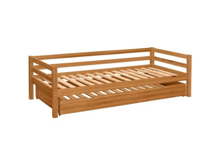 Alpi Bett 90x200 cm mit Bettschubkasten aus Kiefer gebeizt geölt
