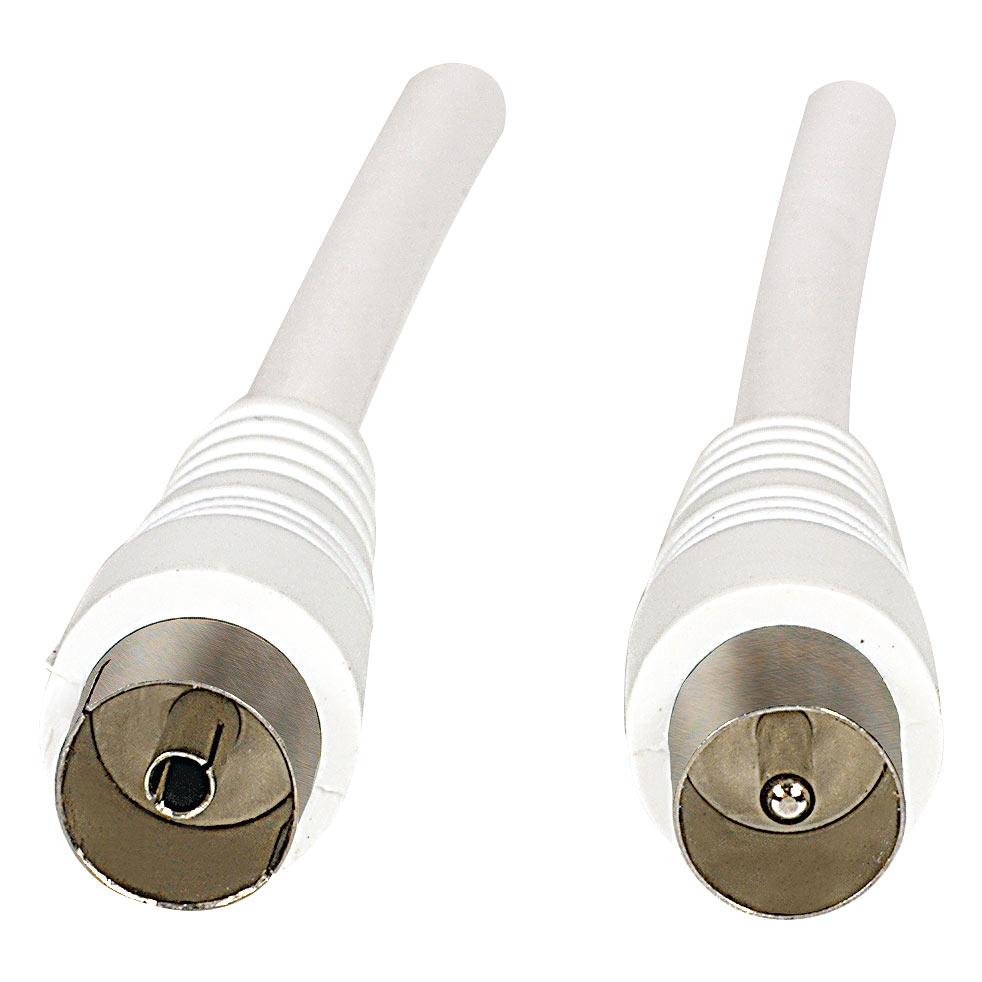 Goobay Antennen Anschlusskabel, 100% geschirmt, Ferrite, Weiss, 10 m (80 dB, Antennenkabel) (50722)