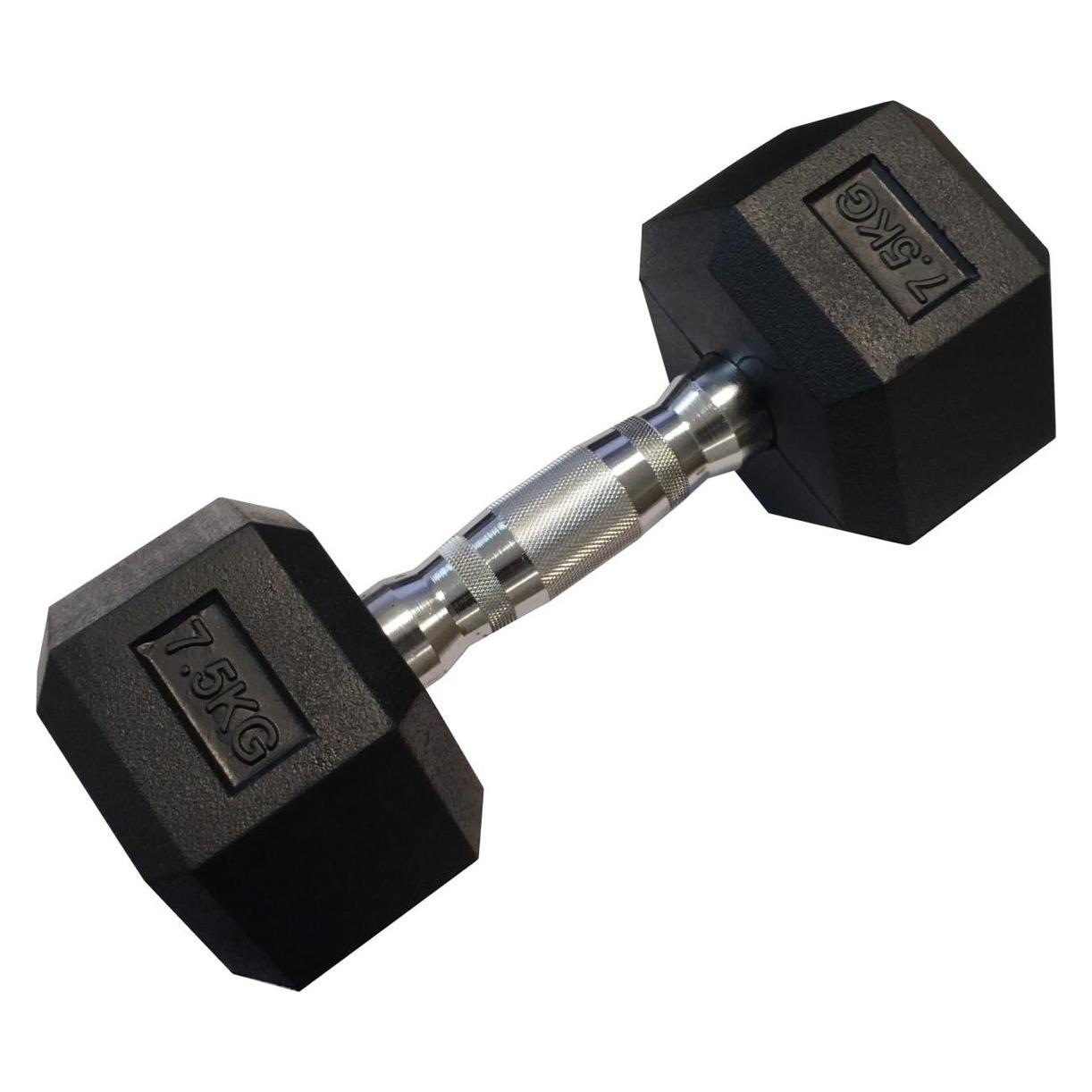 Kubi Sport Einarmige, sechseckige, gummierte Hantel - solide KUBISPORT 7,5 kg (76181492)