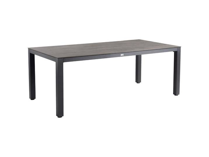Tierra Outdoor Gartentisch, Grau, Metall, Kunststoff, rechteckig, eckig, 100x75x220 cm, lichtecht, regenabweisend, wetterbeständig, Gartenmöbel, Gartentisch, Gartentische