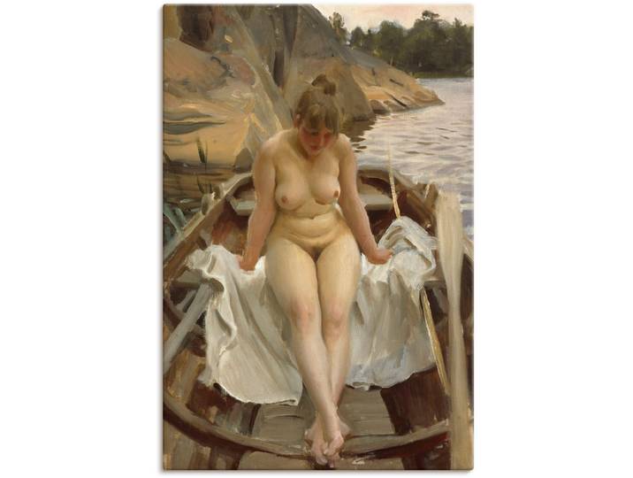 Wandbild ARTLAND In Werners Ruderboot , beige (farbe bild(er): naturfarben), B:60cm H:90cm, Bilder, Wandbild, auf Holzrahmen gespannt