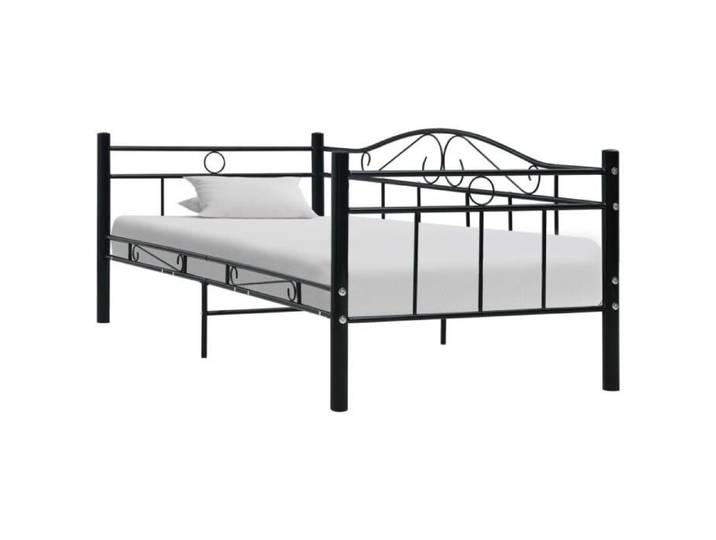 JILL®8464 MODE Cadre de lit Lit grand Noir Métal 90x200 cm