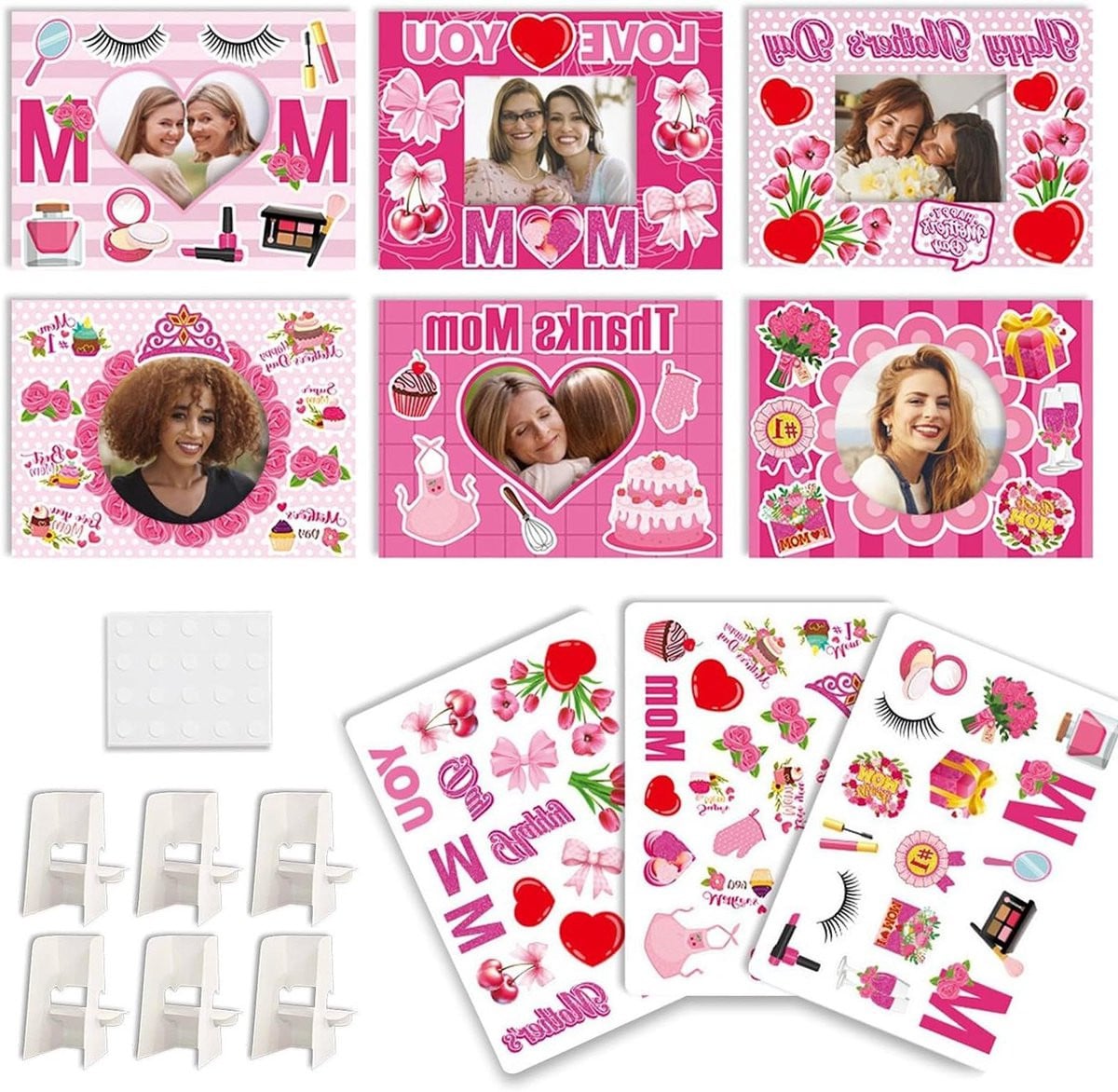 Fotolijst Knutselset met 6 stuks voor decoratie en moederdag