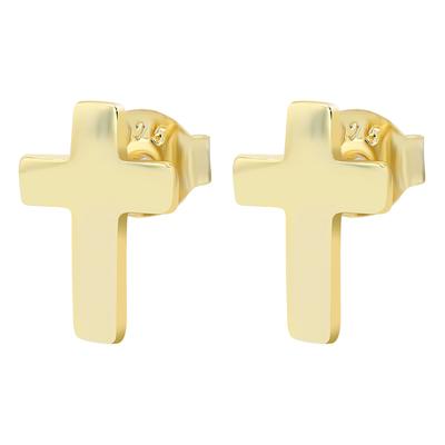 Paar Ohrhänger ADELIA´S "Ohrringe – Ohrstecker Kreuz aus 925 Silber", Damen, Gr. Damen, Silber 925 (Sterlingsilber), gold, Ohrringe, Ideal als Geschenk zum einen besonderen Tag