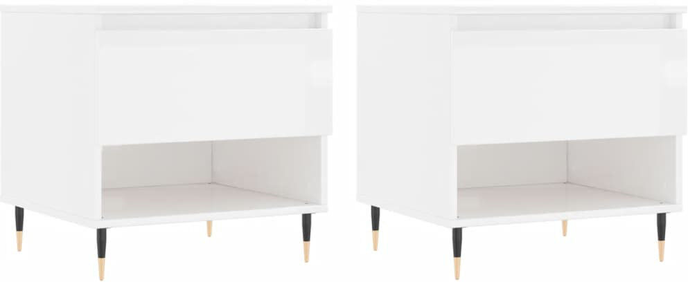 vidaXL Coffee Table with Storage High Gloss White