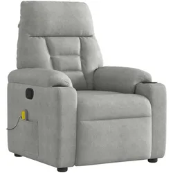 vidaXL, Massageliege + Massagesessel, Massagesessel Hellgrau Mikrofasergewebe