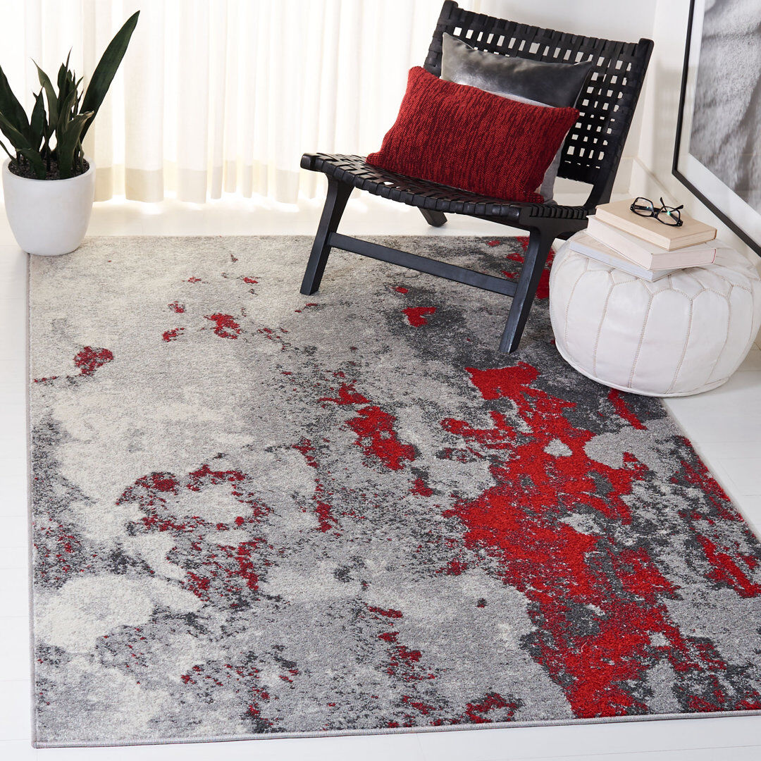 Blue Elephant Rectangle Abstract Area Rug Beige;Brown Rectangle 122 x 183cm