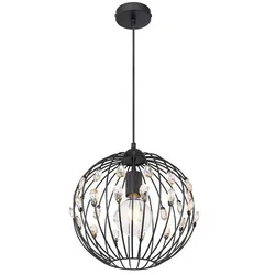 Globo 16029H Hanako Hängeleuchte Metall Schwarz Matt, 1X E27