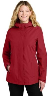 Port Authority L714 Women's C-FREE Rain Jacket in Rich Red size XXL   Polyester