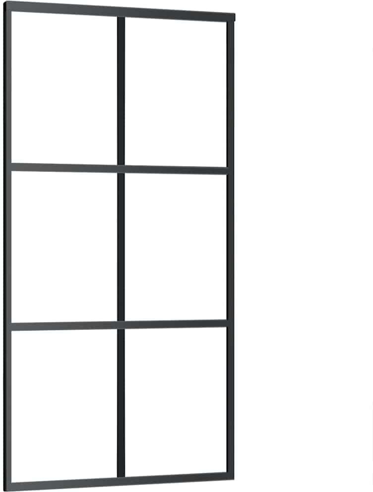 vidaXL Porte coulissante Verre ESG et aluminium 102x205 cm Noir