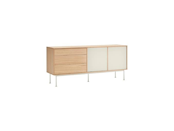 Grosses Design Sideboard „Yoko“ Cream / Eiche Teulat