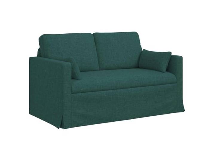 KUTYWEXFM 2-Sitzer Sofa Stoff Dunkelgrün 139 x 78 x 80 cm Couch Modulare Polster-Couch mit stabilem Metallrahmen und Holzwerkstoff-Armlehnen. Ideal fürs Wohnzimmer oder Schlafzimmer.