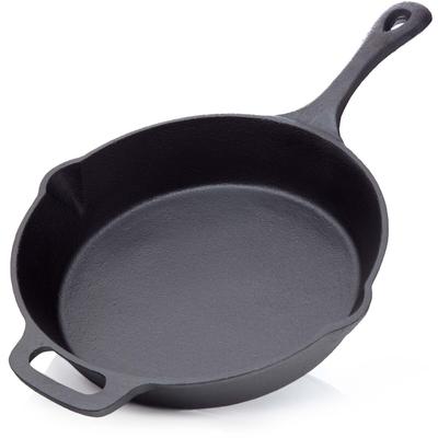 BBQ-Nerd® Grillpfanne Ø 25 cm 2600g mit Ausgießer und Griff | Gusseisenpfanne zum Grillen, Rösten, Anbraten | Antihaft-Pfanne Feuerpfanne
