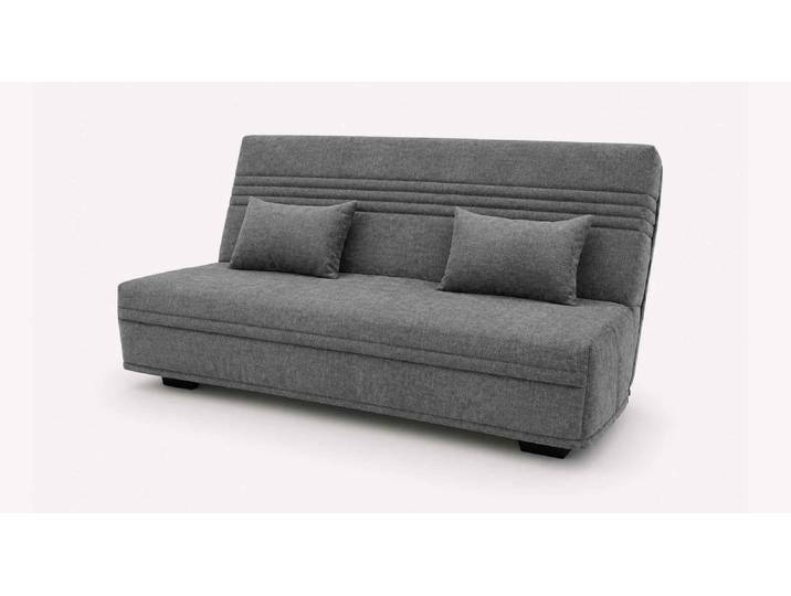 Banquette Clic-Clac Tissu LEON - Marron - Couchage 140x198