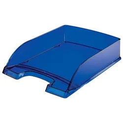 LEITZ Briefablage A4 Polystyrol hochglänzend blau transparent Packung mit 5 Stück