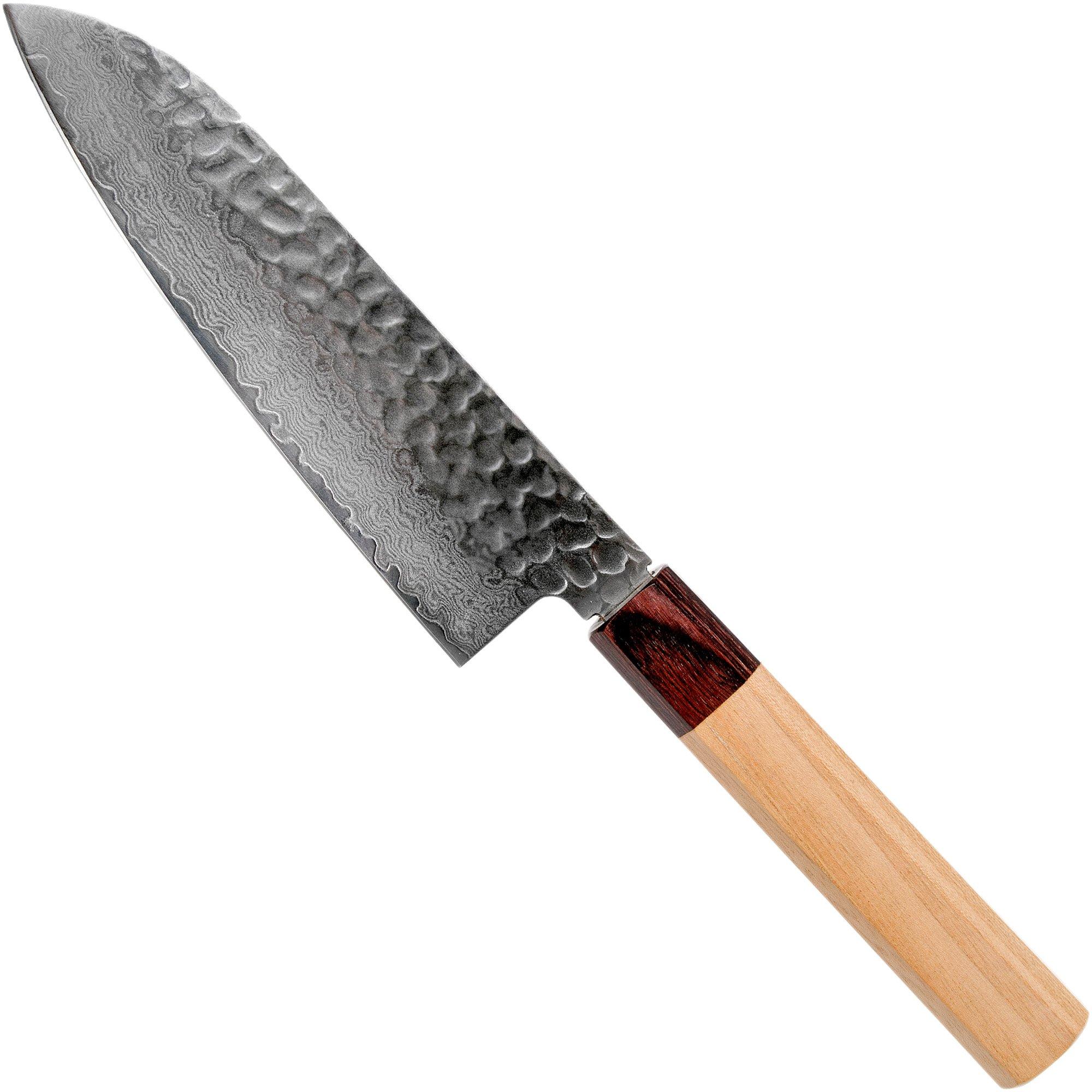 Nóż santoku Sakai Takayuki 33-Layer Damascus Hammered WA, 17 cm