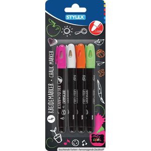 Stylex Kreidestifte 32781, sortiert, Strichbreite 1 - 3mm, Rundspitze, 4 Stück