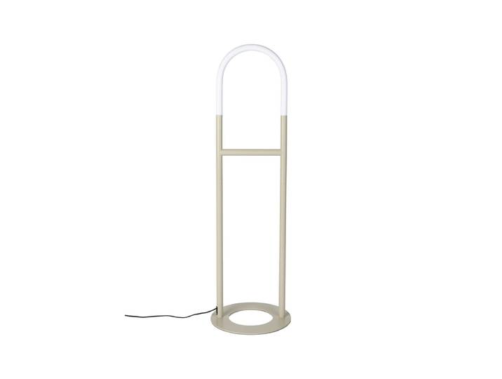 Stehlampe Corrado – aus Eisen in Silber und Beige - Beige - Luxusbetten24