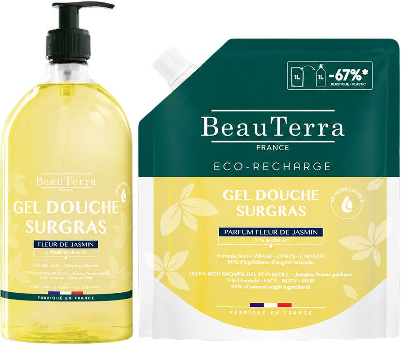 Beauterra Jazmín Gel + Recarga Estuche 2 pz