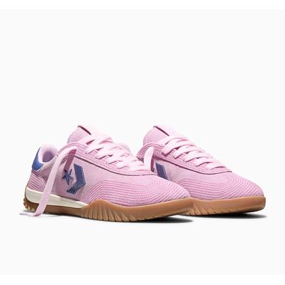 Sneaker CONVERSE "RUN STAR TRAINER STITCHED SUEDE", Damen, Gr. 37,5, pink (new found bloom, pink, indigo storm), Leder, Schuhe Sneaker