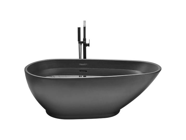 BADEWANNE FREISTEHEND 82x173x60 cm schwarz Guiana
