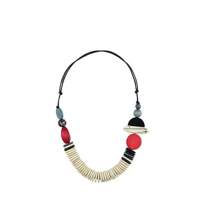 Kette mit Anhänger "Paula", Damen, Gr. onesize, Holz, weiß, COLLEZIONE ALESSANDRO, Basic, Halsketten, verschiedene Holzperlen