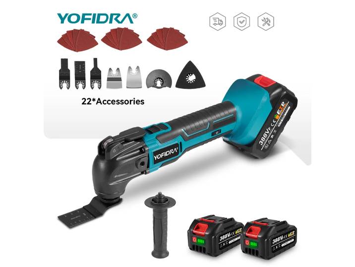 YOFIDRA 6 vitesses 600W oscillant multi-outils fonction outil 20000OPM scie électrique tondeuse pelle pour Makita 18V batterie broche