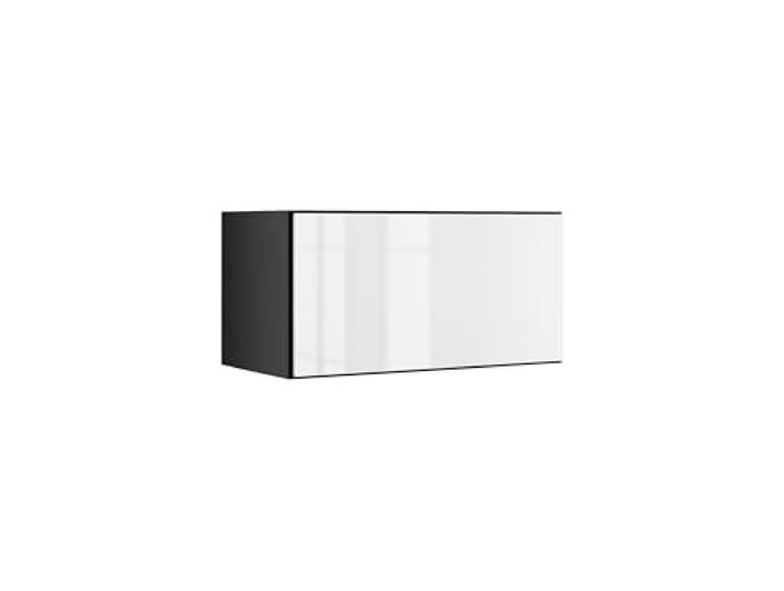 Schranksystem Modul+ in anthrazit Aufbewahrung individuell montierbar als Regal oder Schrankset Lowboard oder Sideboard wandhängend (Weiß Hochglanz, Schrank 76x 38 cm mit Klappe)