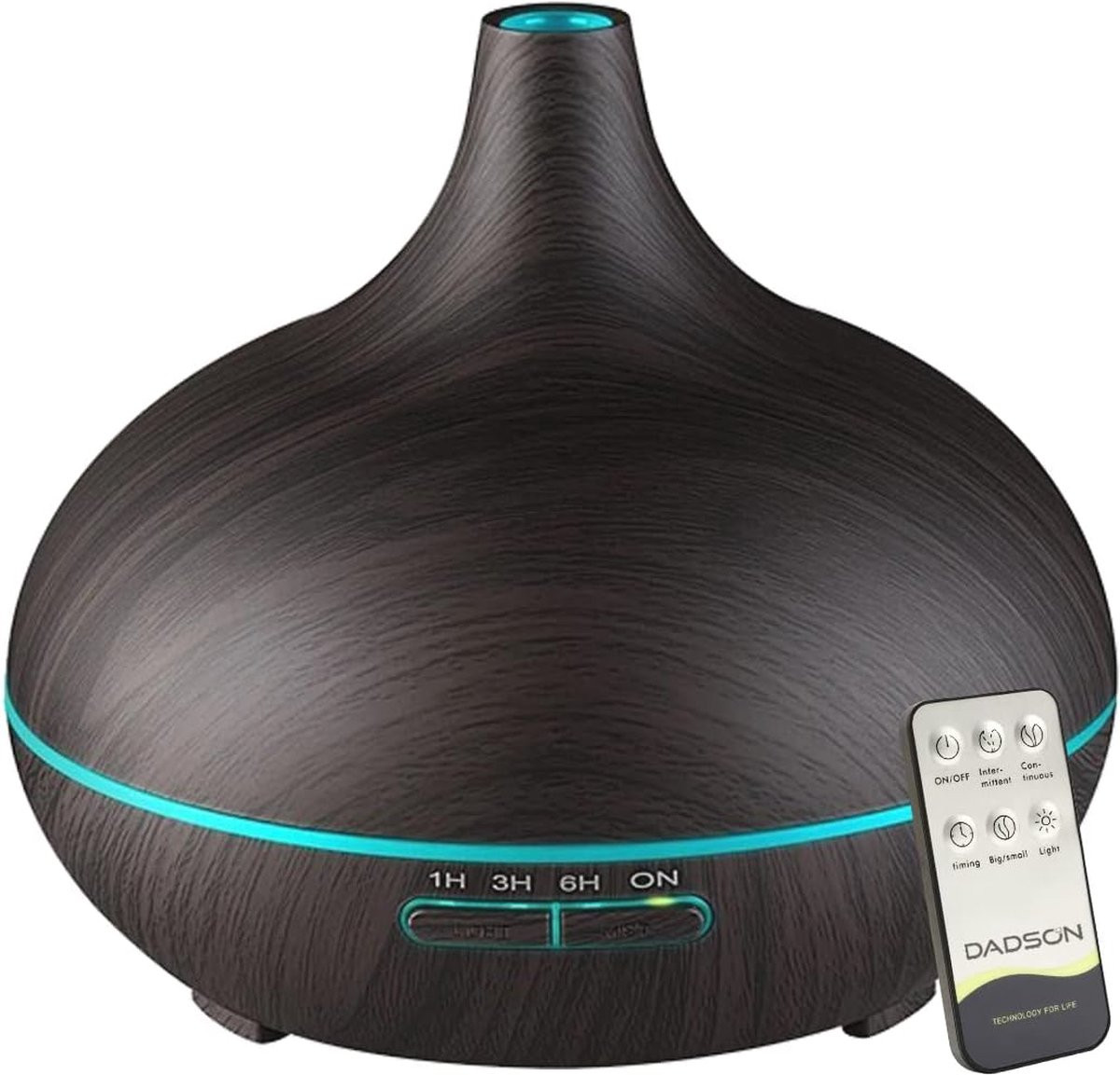 Aroma Diffuser 500 ml met 7 kleuren LED-licht - Ultrasone luchtbevochtiger en vernevelaar voor aromatherapie