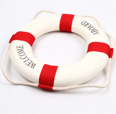 Inspire Picks Mediterranean Nautical Lifebuoy Wall Decor Coastal Living Room Ornament red C