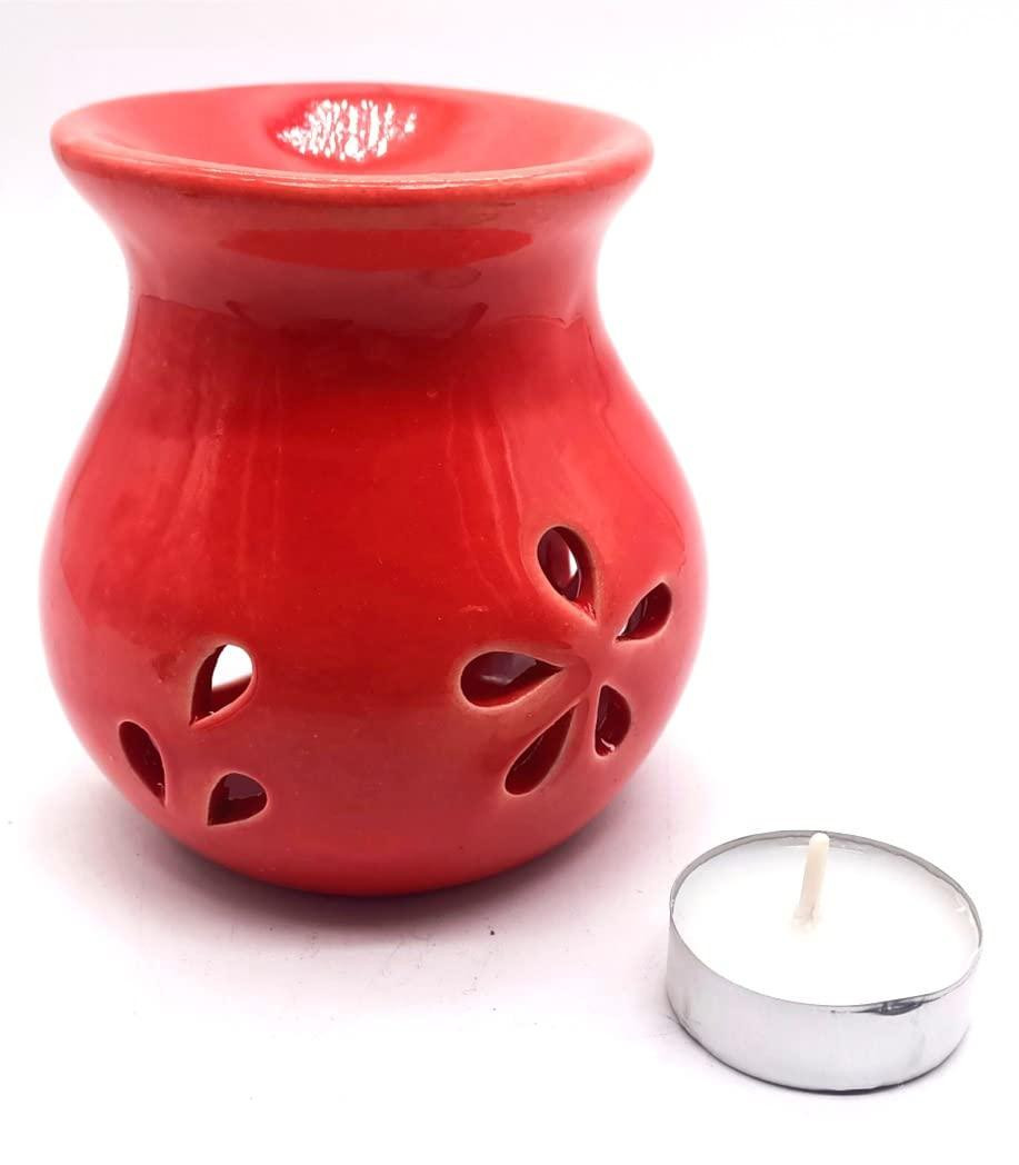 Dripio Rode keramische diffuser voor etherische oliën – theelichtbrander