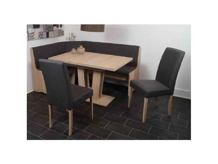 P & B Eckbankgruppe Duisburg Olduso Artemis, Anthrazit, Sonoma Eiche, Buche, massiv, Uni, eckig, 165x89x125 cm, Esszimmer, Bänke, Tischgruppen & Eckbankgruppen