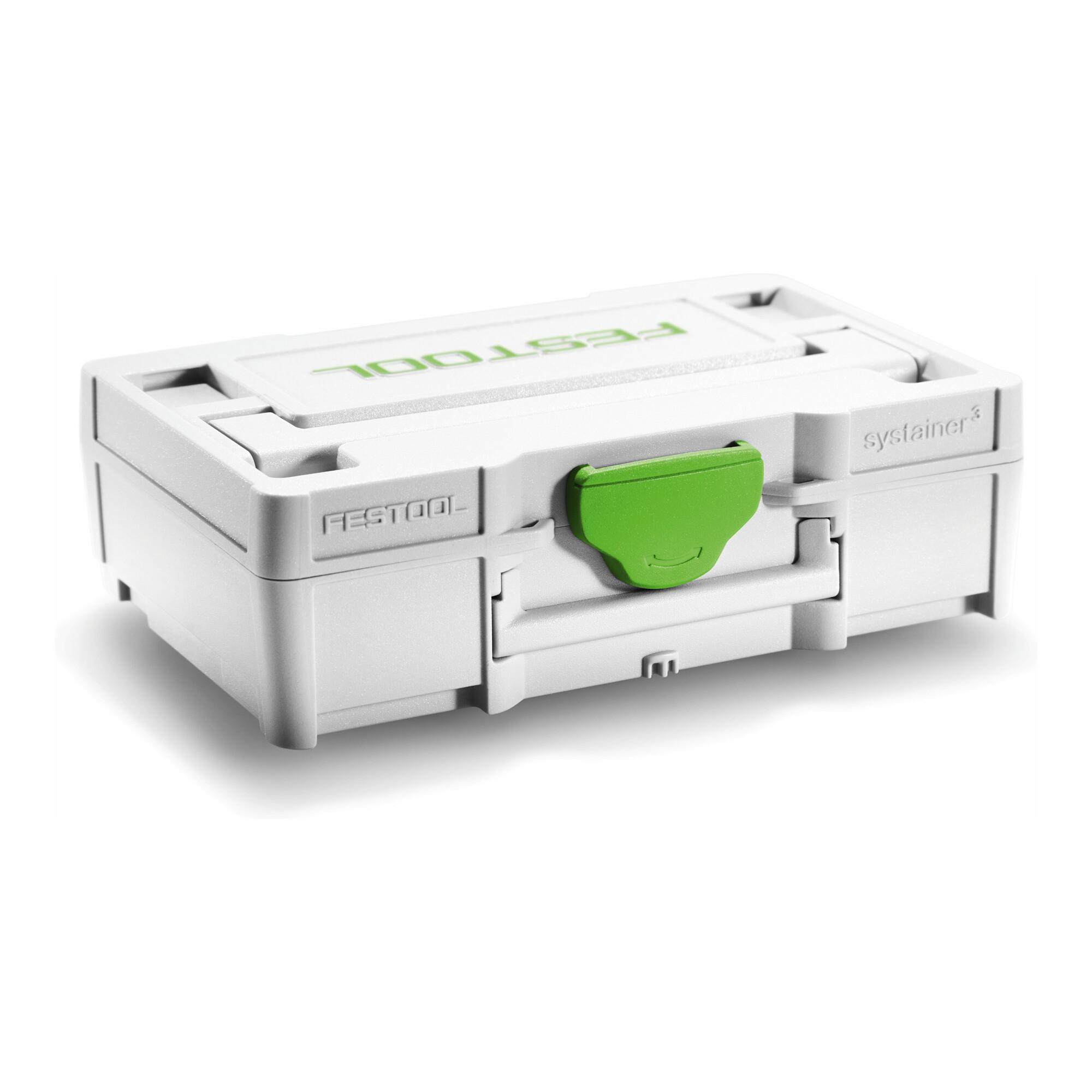 Festool SYS3 XXS 33 GRY Systainer³ mit kompaktem Design und robustem Material für den Transport von Kleinteilen und Zubehör, 205398)