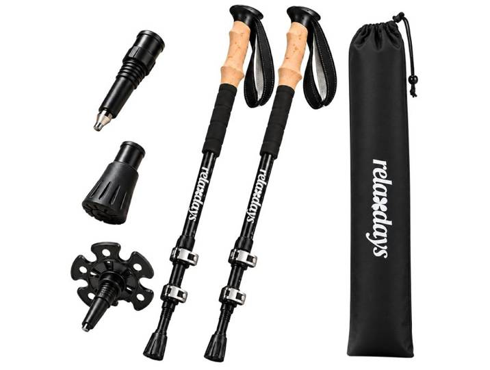 Relaxdays Bâtons télescopiques, lot de 2