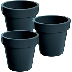 WellHome - Set 3 Pflanztöpfe LOFLY Ø13,4 cm/Stück Farbe Anthrazit