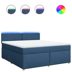 vidaXL Boxspringbett mit Matratze Blau 180x200 cm Stoff