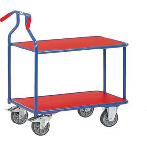Fetra Tischwagen Optiliner, 3601 aus Metall & Holz, mit 2 Etagen, Tragkraft 400kg, 900 x 600mm