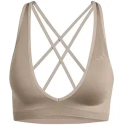 ADIDAS Damen BH Workout Essentials Knit Light Support BH, Größe XS in Braun Braun