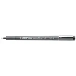 STAEDTLER Pigment Liner 308, Schwarz, Fein, Schwarz, Grau, Rund, Tinte auf Pigmentbasis, 1 mm