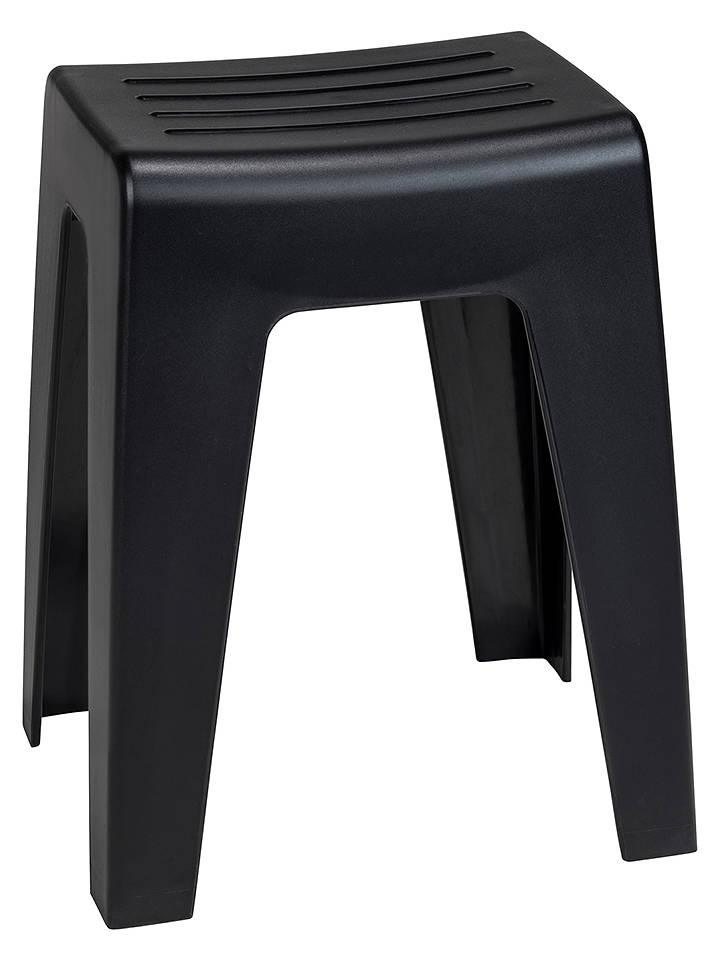 Wenko Badezimmer-Hocker "Kumba" in Schwarz - (B)38 x (H)47 x (T)32 cm - onesize