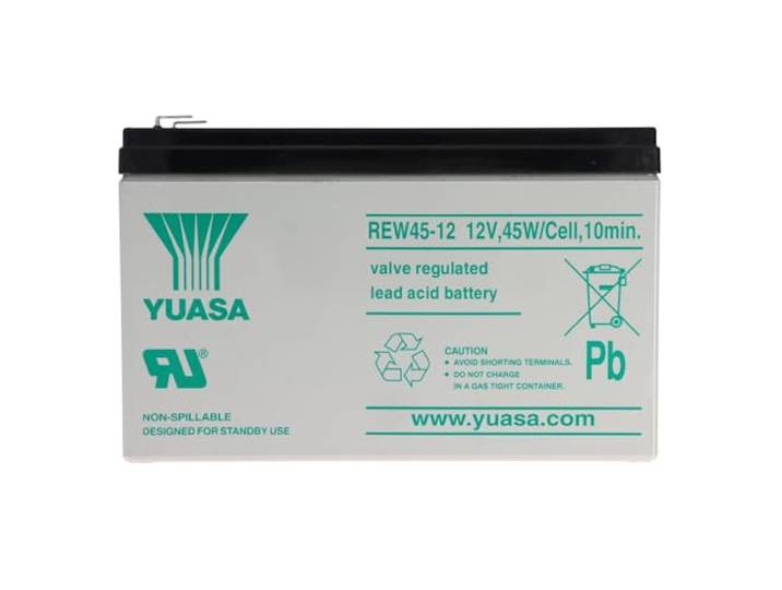 Yuasa REW45-12 accu lood hoge stroom 12V met 8Ah, Faston 6,3mm stekkercontacten