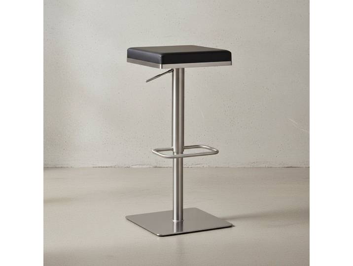 KADIMA DESIGN Barhocker Barhocker Schwarz Kunstleder Edelstahl Barstuhl Modern, Design (Thekenhocker Höhenverstellbar, Hoher Hocker für Bar), Tresenstuhl Drehbar Gepolstert, Bistrohocker Metall Hoch