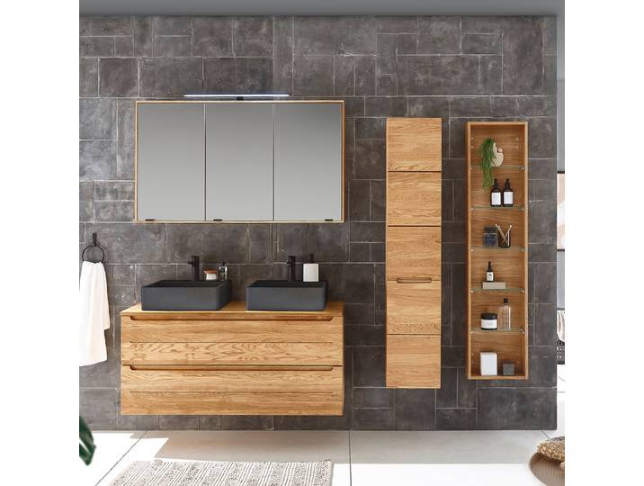 Badset 4-teilig Kombi I 185 x 46cm Braun/Dunkelgrau