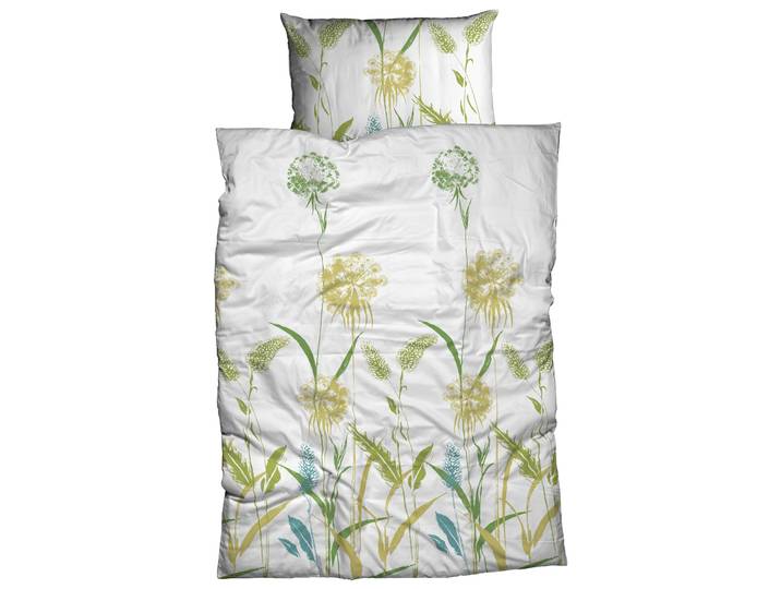 Bettwäsche CASATEX Ampere , grün, B/L: 135cm x 200cm, 1 Stk., 1 Stk., Satin, B/L: 80cm x 80cm, 2 tlg., Satin, Bezug: 100% Baumwolle, Bettwäsche, Bettwäsche, wunderschön und frühlingshaft