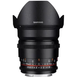 Samyang 16mm T2.2 VDSLR II Nikon F (Nikon F, APS-C / DX), Objektiv, Schwarz