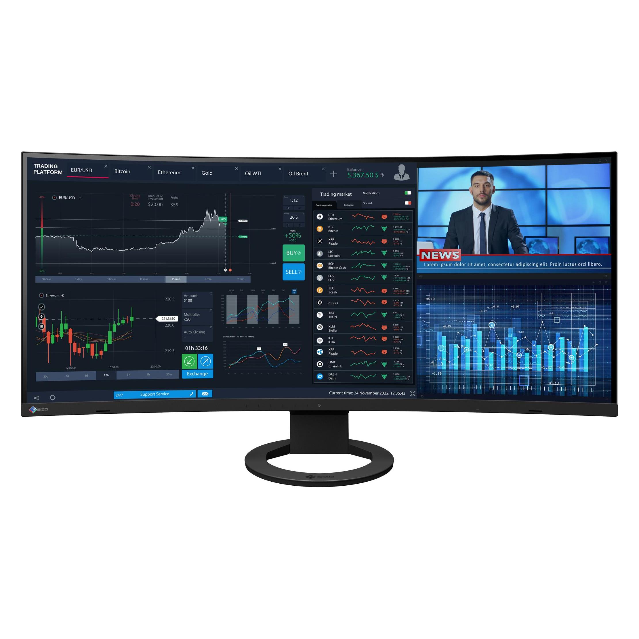Eizo EV3895 FlexScan (3840 x 1600 Pixel, 38") (22016)
